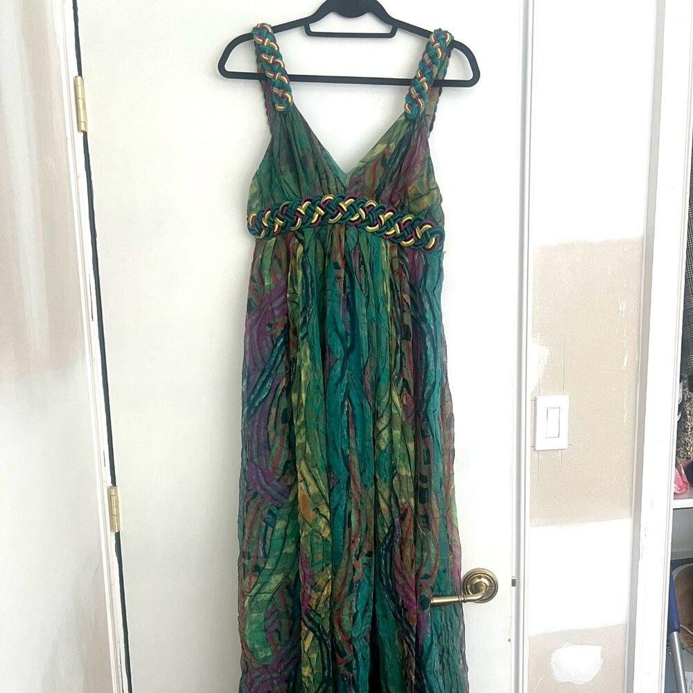 Catherine Malandrino Mermaid Siren Watercolor Rope Gown